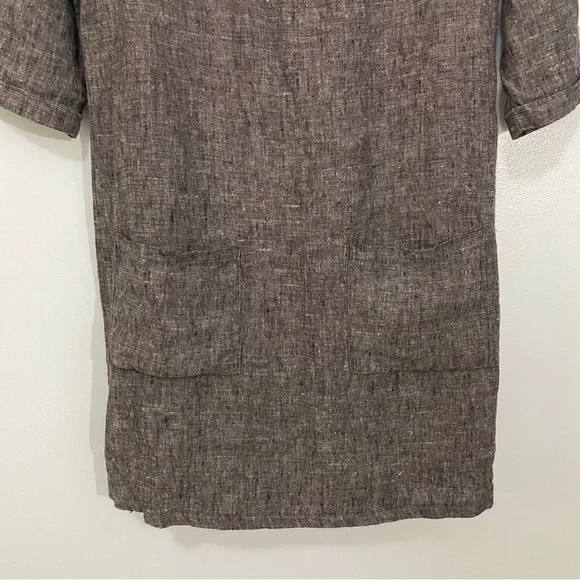 Pyne & Smith Flax Linen Textured Gray Dress Size S - Picture 6 of 14
